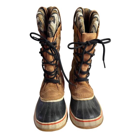 7.5 Sorel Joan of Arctic Knit II Waterproof Winter Snow Boots Elk Brown Gorpcore - Picture 4 of 6